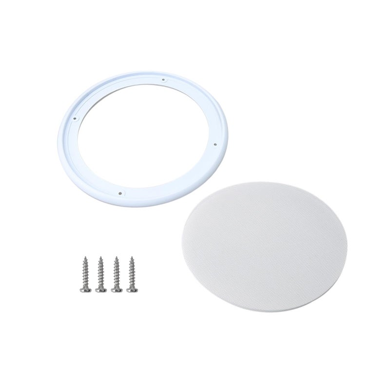 RDEXP 8Inch DIY Car Audio Speaker Cover Decorative Circle Metal Net Mesh Grille White 10.16 x 9.61 x 1.06 Sturdy Construction - Image 1
